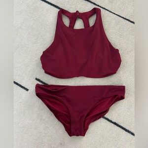 Athleta Burgundy Bikini Set